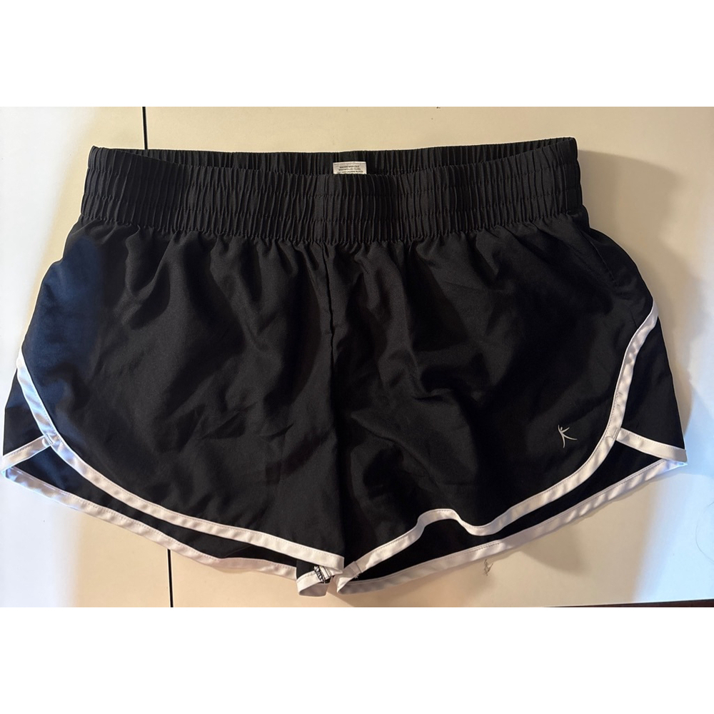 Danskin Black with White Trim Running Shorts with Lining - Size M (8-10)
